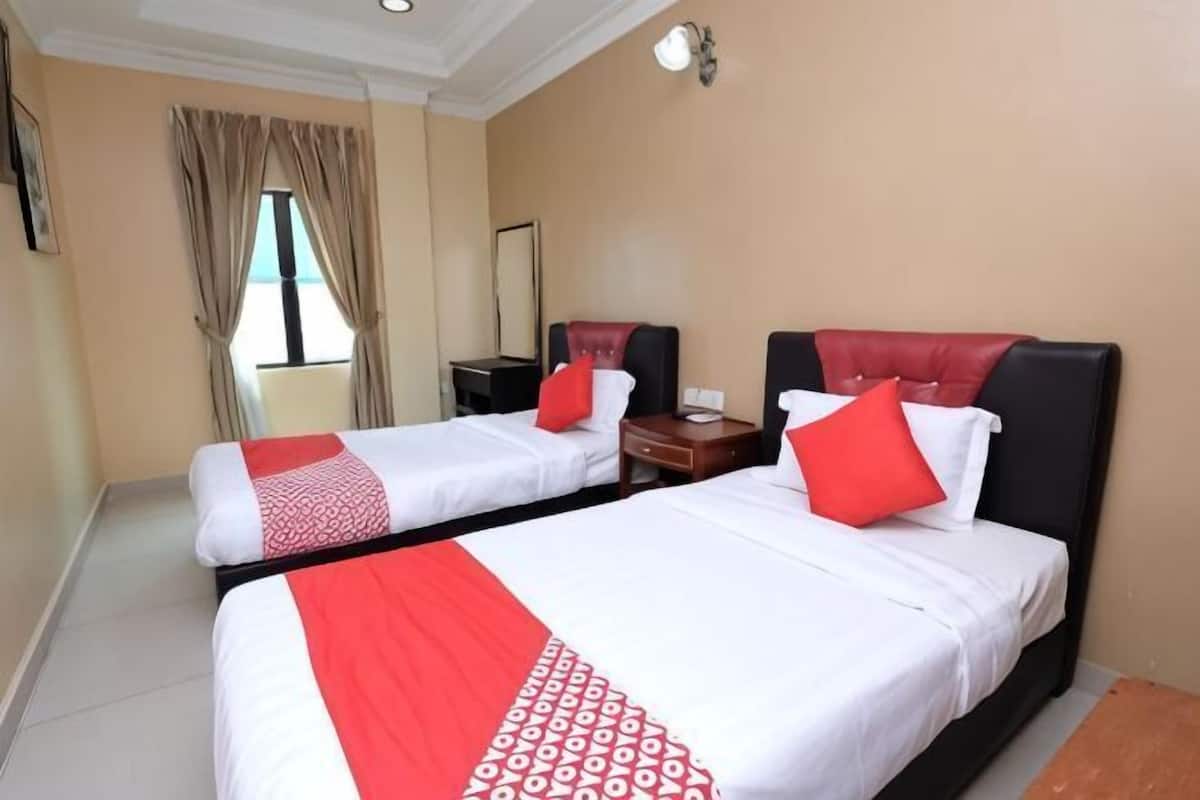 Desk, bed sheets