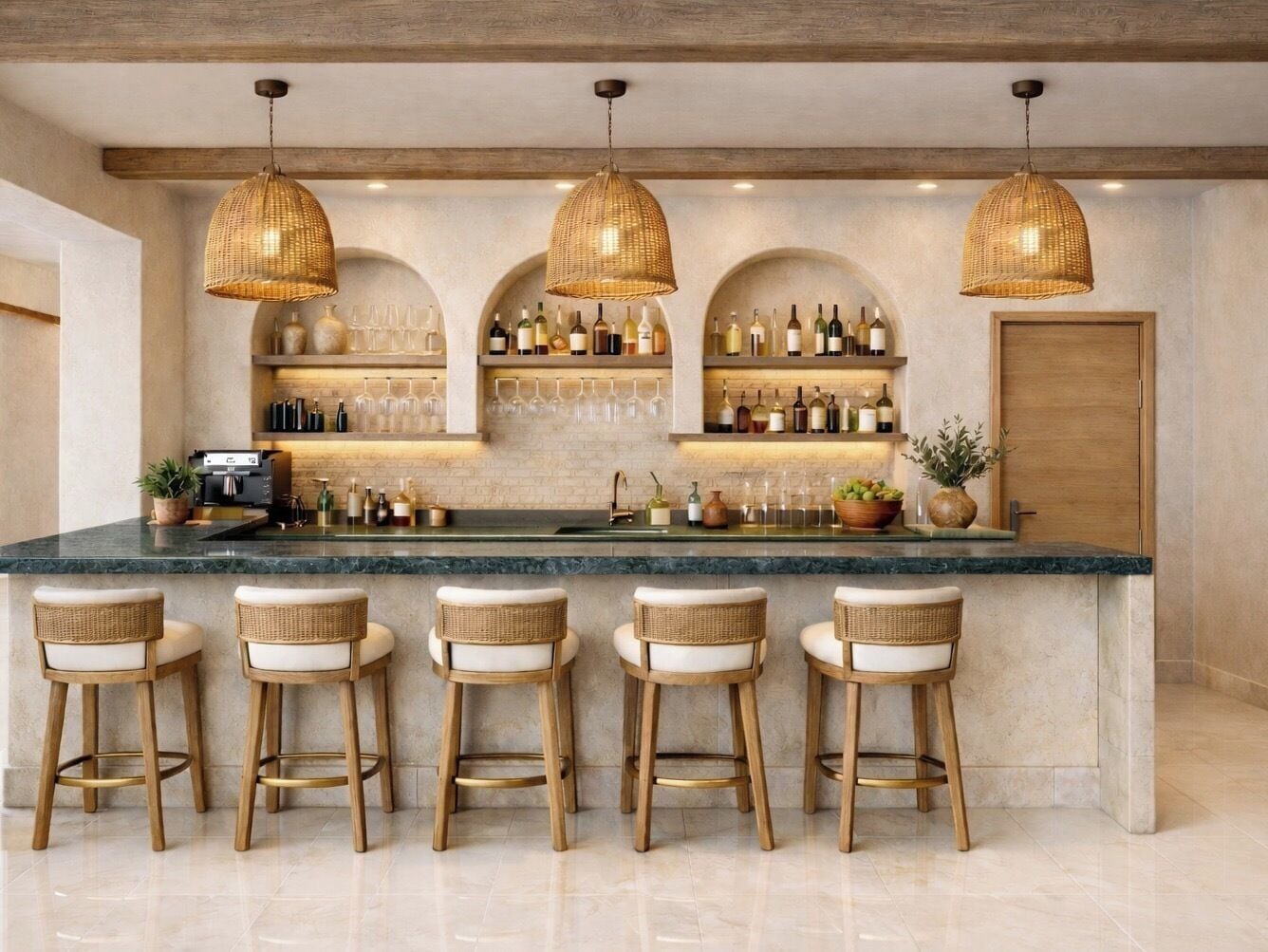 Rooftop bar, beach views, open daily