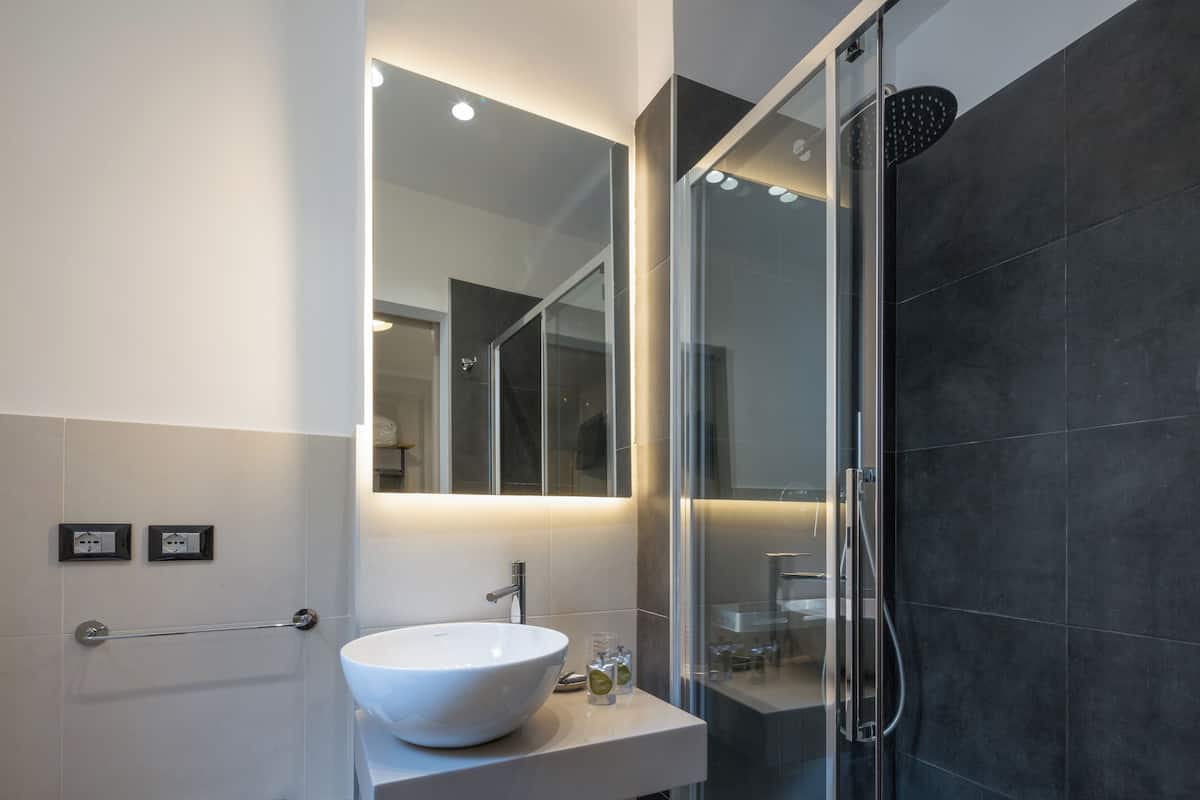 standard double room, 1 double bed, non smoking | bathroom | shower, free toiletries, hair dryer, bidet