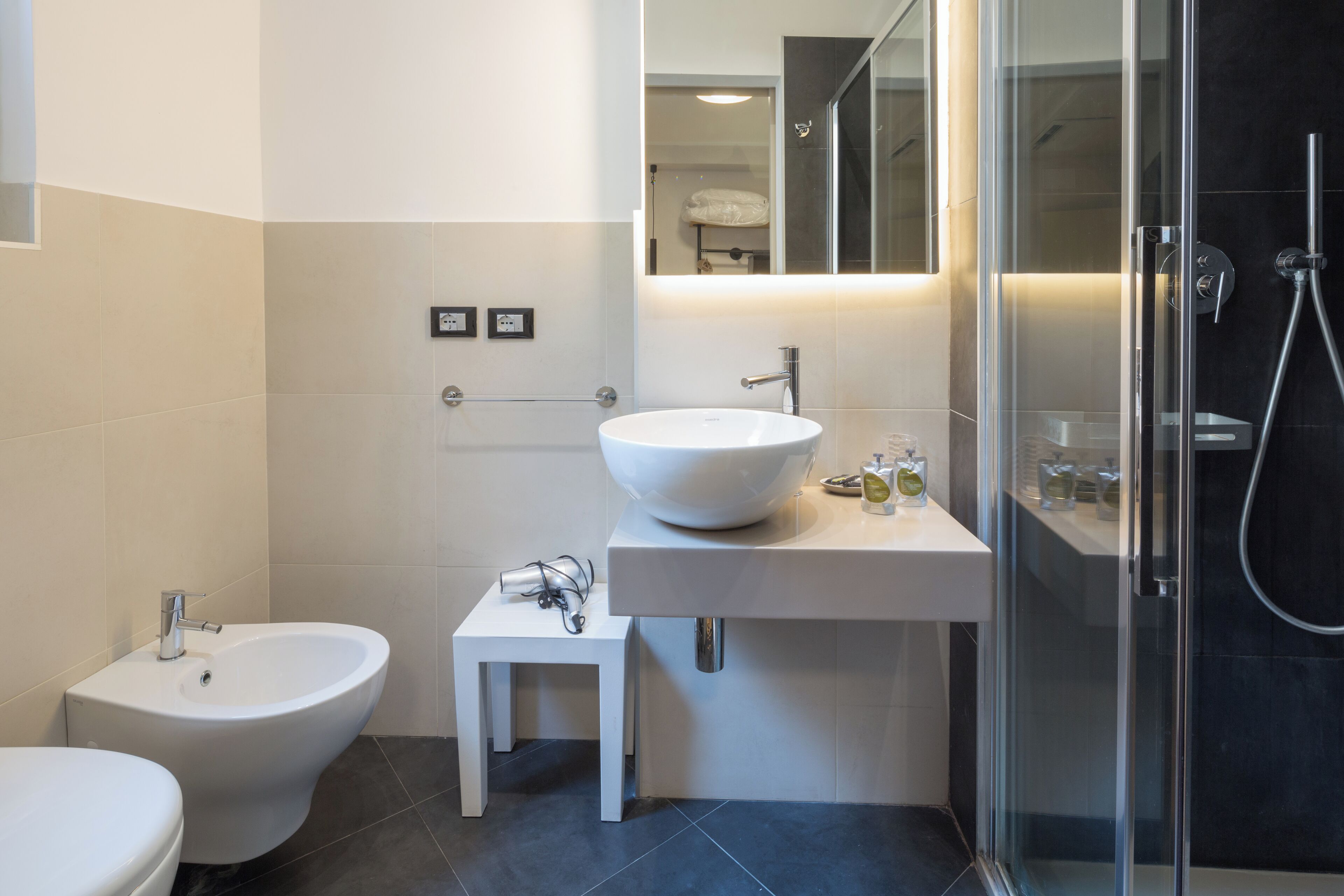 standard double room, 1 double bed, non smoking | bathroom | shower, free toiletries, hair dryer, bidet