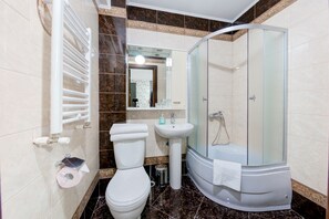 Double Room, 1 Double Bed, City View | Bathroom | Bathtub, free toiletries, hair dryer, bathrobes