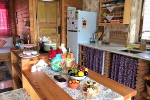 Villa, 1 Bedroom, Non Smoking, Private Pool | Private kitchen | Full-size fridge, stovetop, electric kettle, cookware/dishes/utensils - Villa Ceviz (Kas)