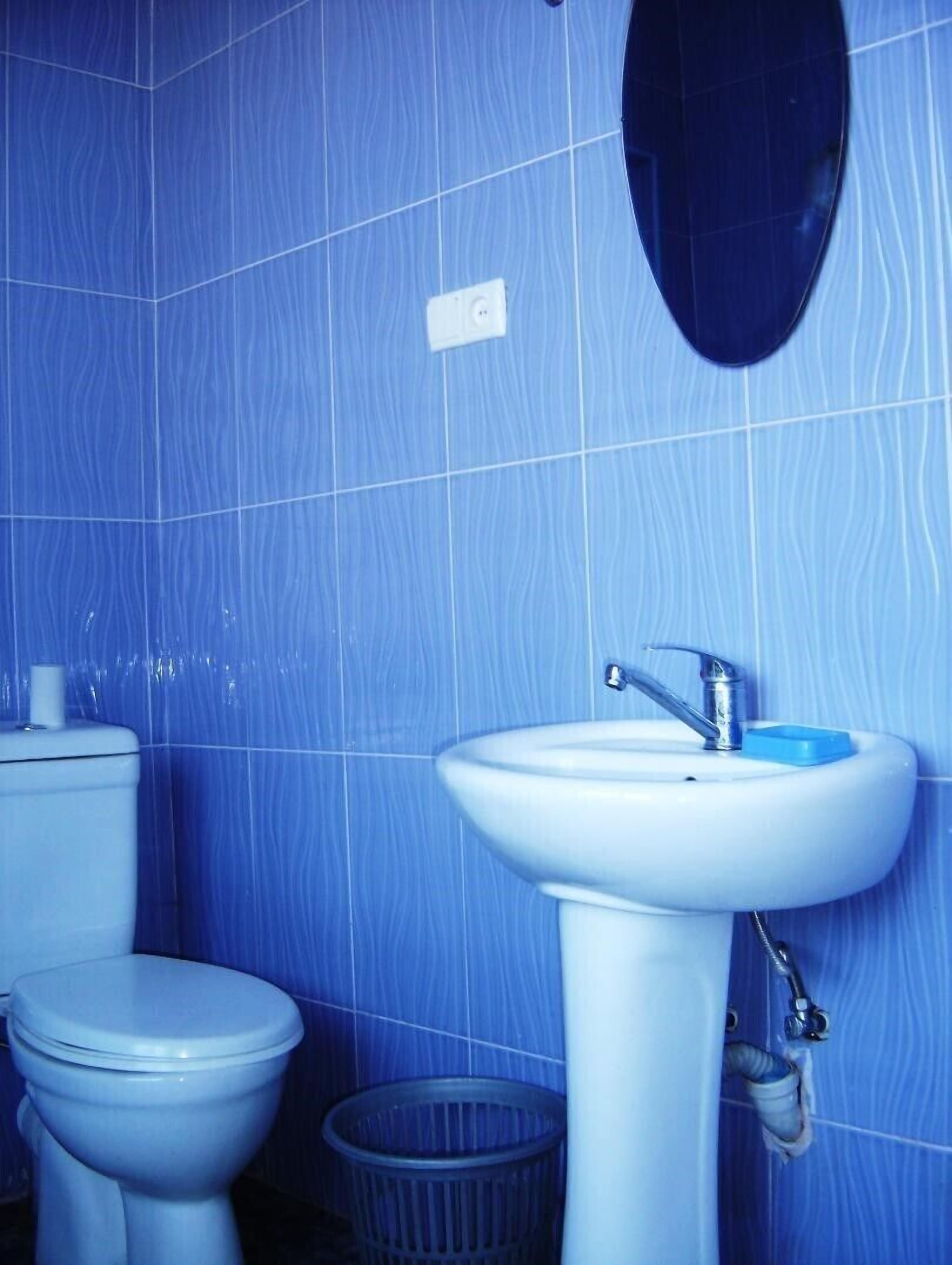 standard double or twin room (#3) | bathroom | free toiletries, hair dryer, slippers