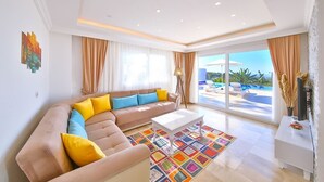 Villa, 2 Bedrooms, 2 Bathrooms | Living area | Flat-screen TV - Villa Gunbatimi (Kas)
