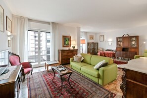 Apartment, 1 Bedroom, City View | Living area | Flat-screen TV