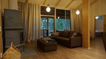Exclusive House, 3 Bedrooms, Sauna | Living area | Flat-screen TV, fireplace, heated floors