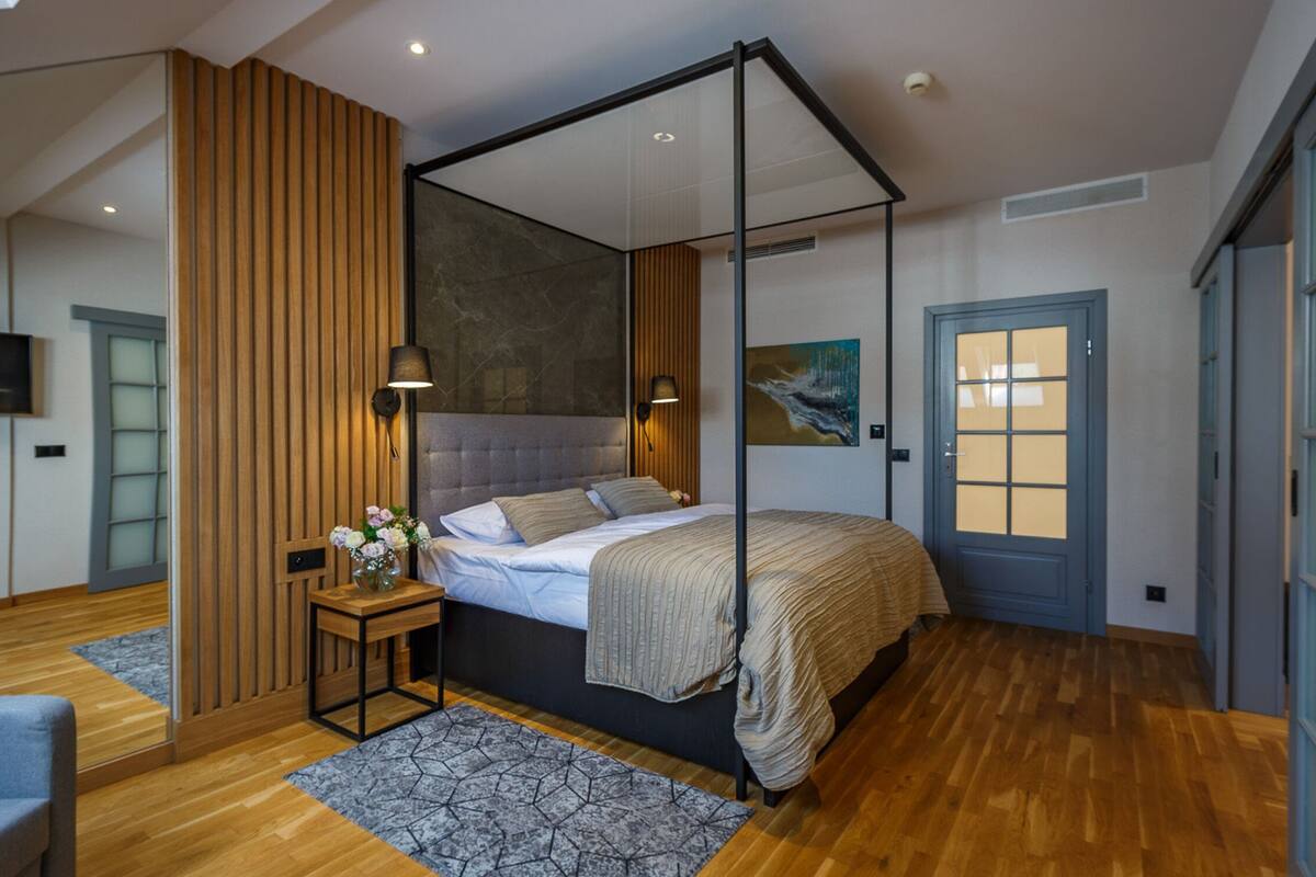 apartment | in-room safe, desk, laptop workspace, blackout curtains