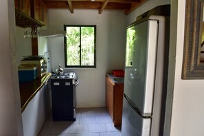 Full-sized fridge, microwave, oven, stovetop