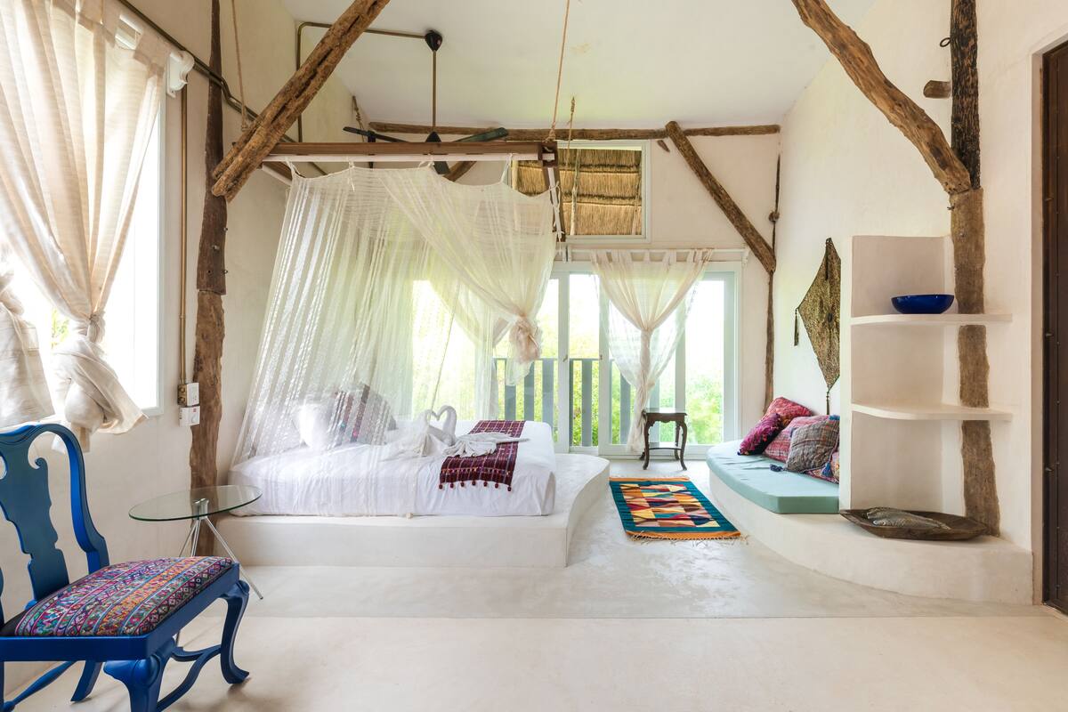 Superior Room King Size Bed With Terrace, Jungle View and Rooftop
