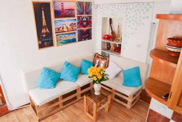 Appartement, 2 chambres, cuisine (2 double + 1 twin) | Salle de séjour