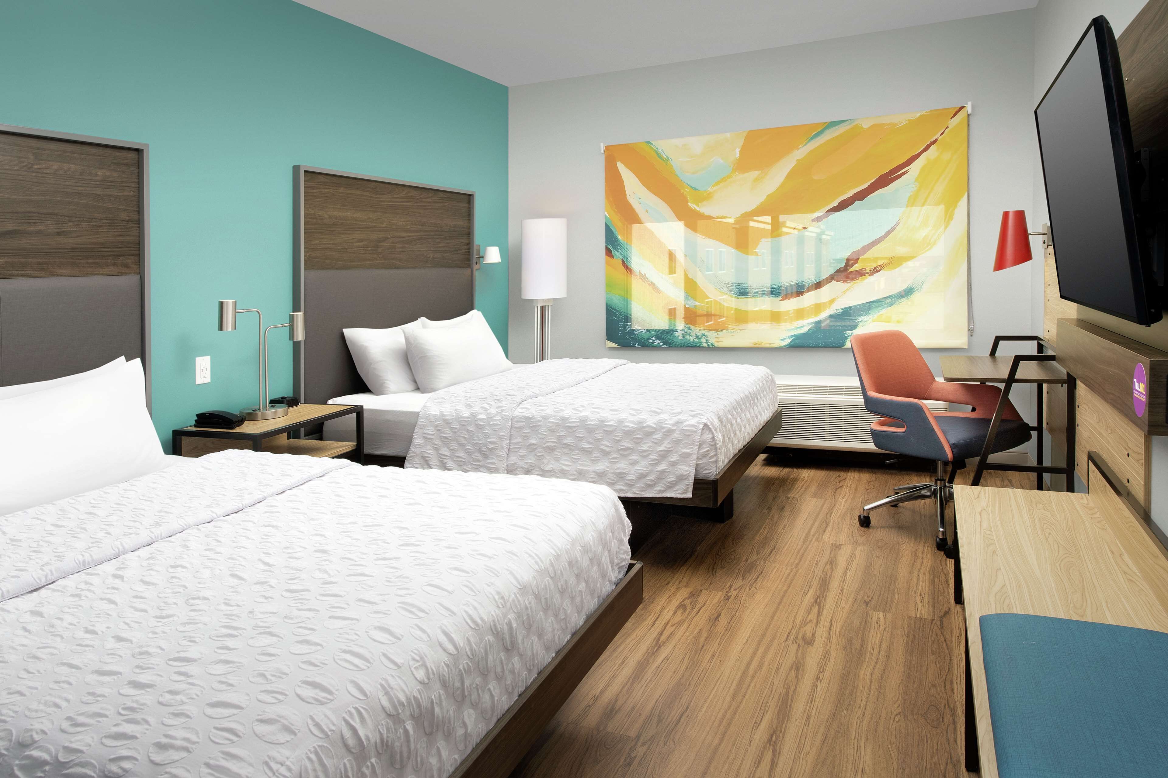 room, 2 queen beds | in-room safe, desk, blackout curtains, iron/ironing board