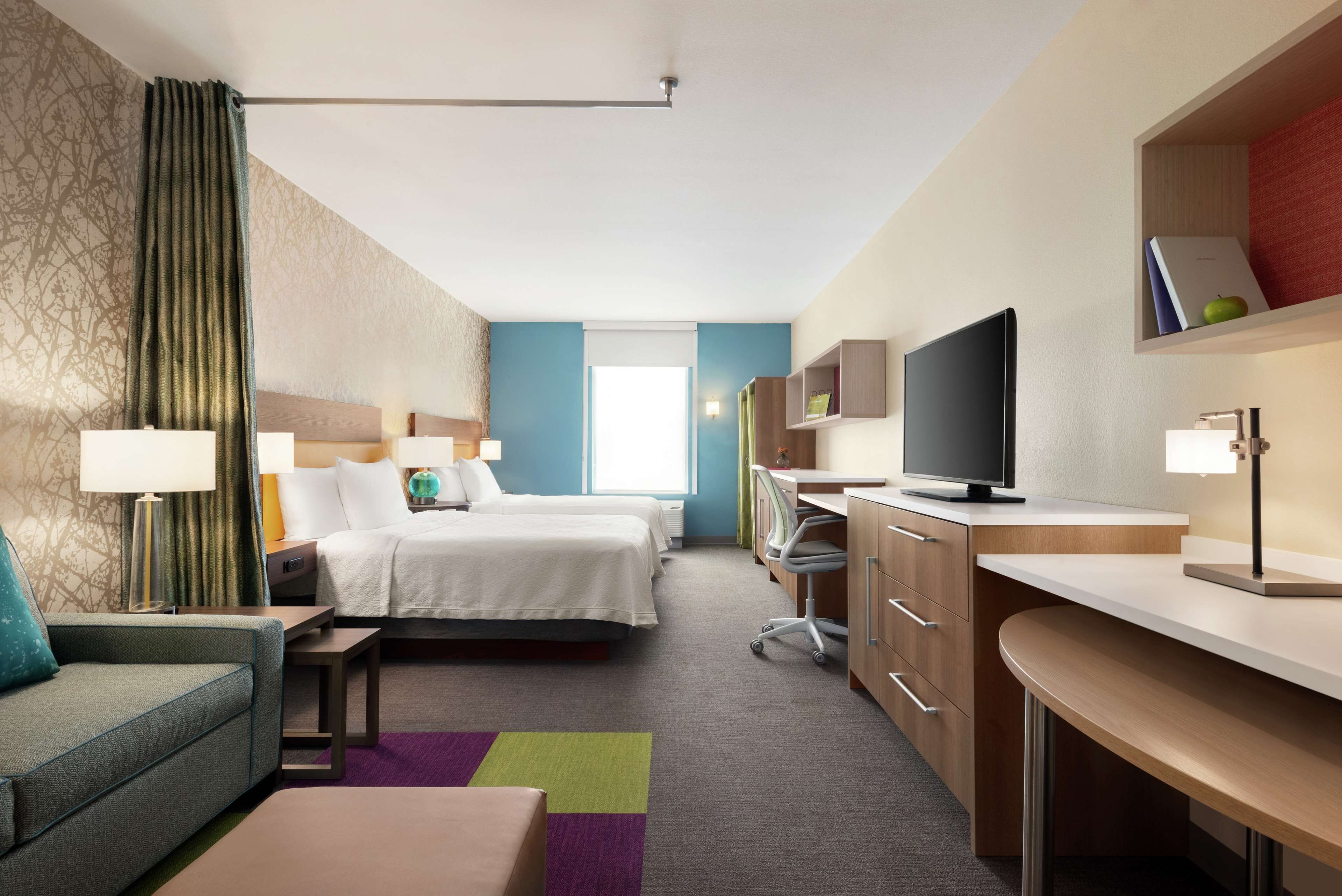 studio, 2 queen beds, non smoking | desk, laptop workspace, blackout curtains, iron/ironing board