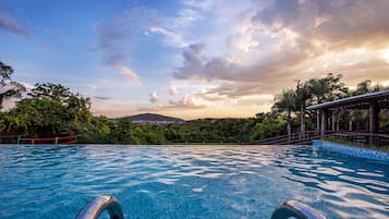 Outdoor pool, sun loungers