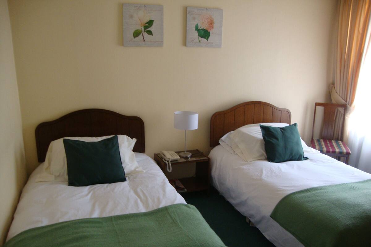 Quarto casal, 2 camas de solteiro, para não fumantes | Frigobar, Wi-Fi de cortesia, roupa de cama