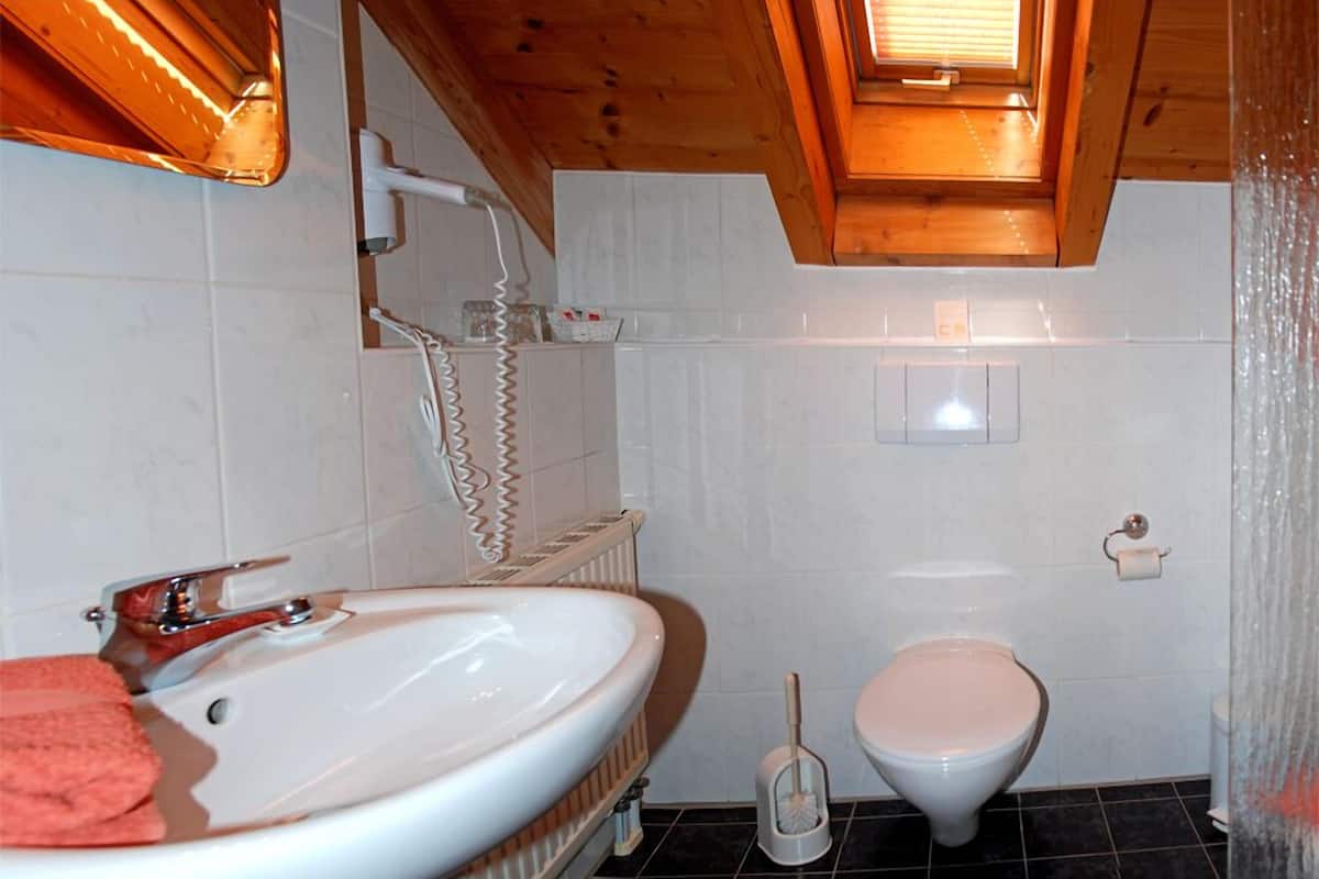 studio | bathroom | shower, free toiletries, hair dryer, towels