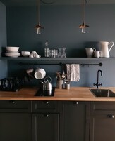 Frigorífico, placa de cocina, lavavajillas y máquina de café espresso