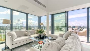 Exclusive-Penthouse, 2 Schlafzimmer, Meerseite | Wohnbereich