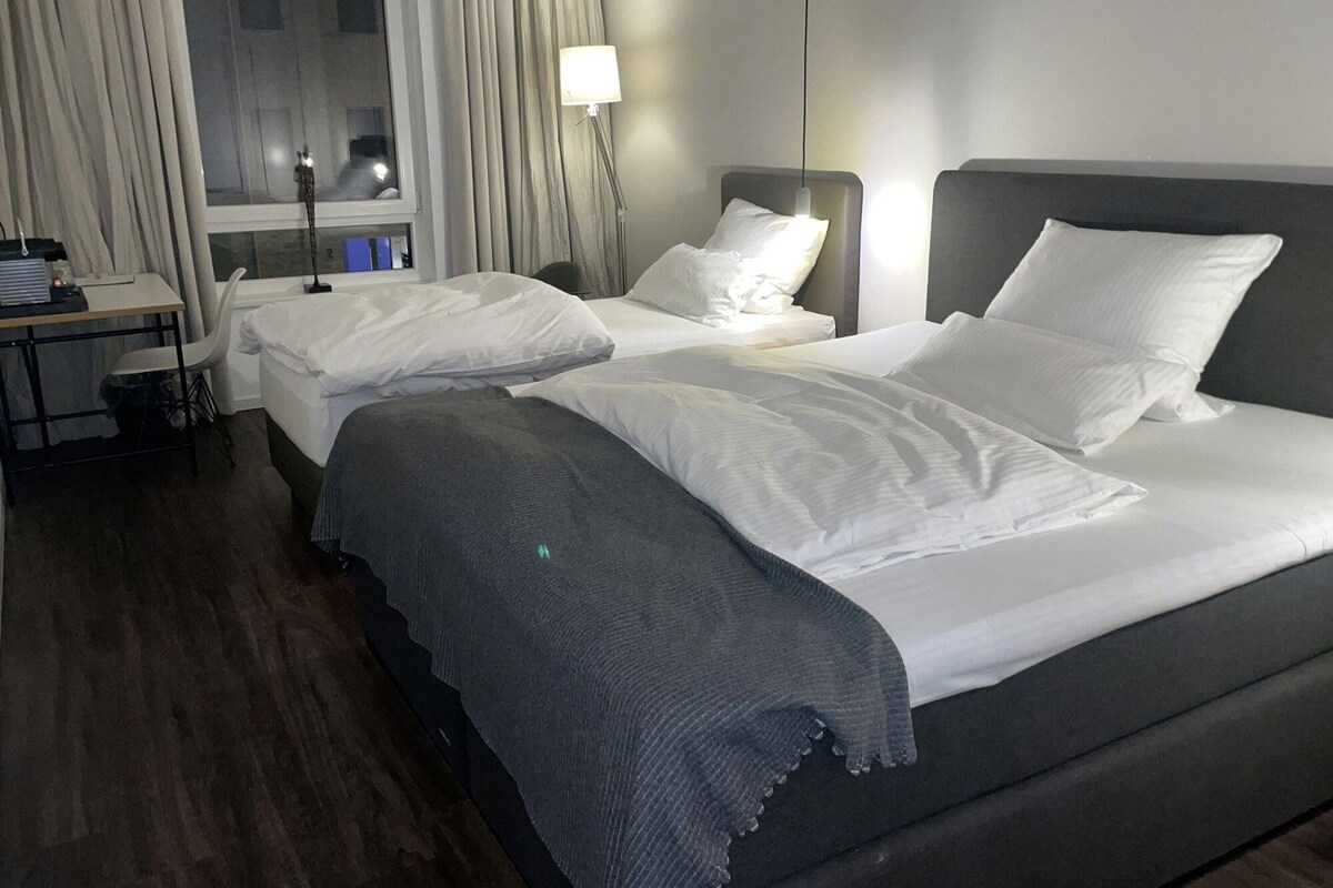Minibar (free items), in-room safe, desk, laptop workspace