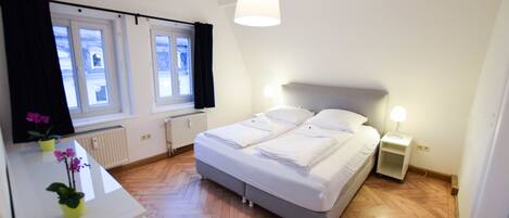 Desk, free WiFi, bed sheets