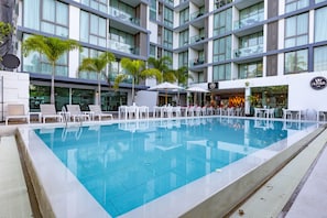 2 outdoor pools, pool umbrellas, pool loungers