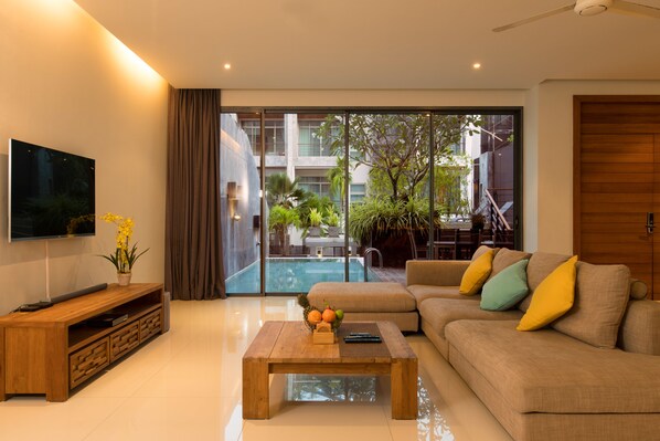 Luxury Villa | Living room | Smart TV - Luxurious Seaview 4BR Private Pool Villa by Intira Villas (Rawai)