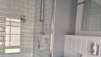 Shower, towels, soap