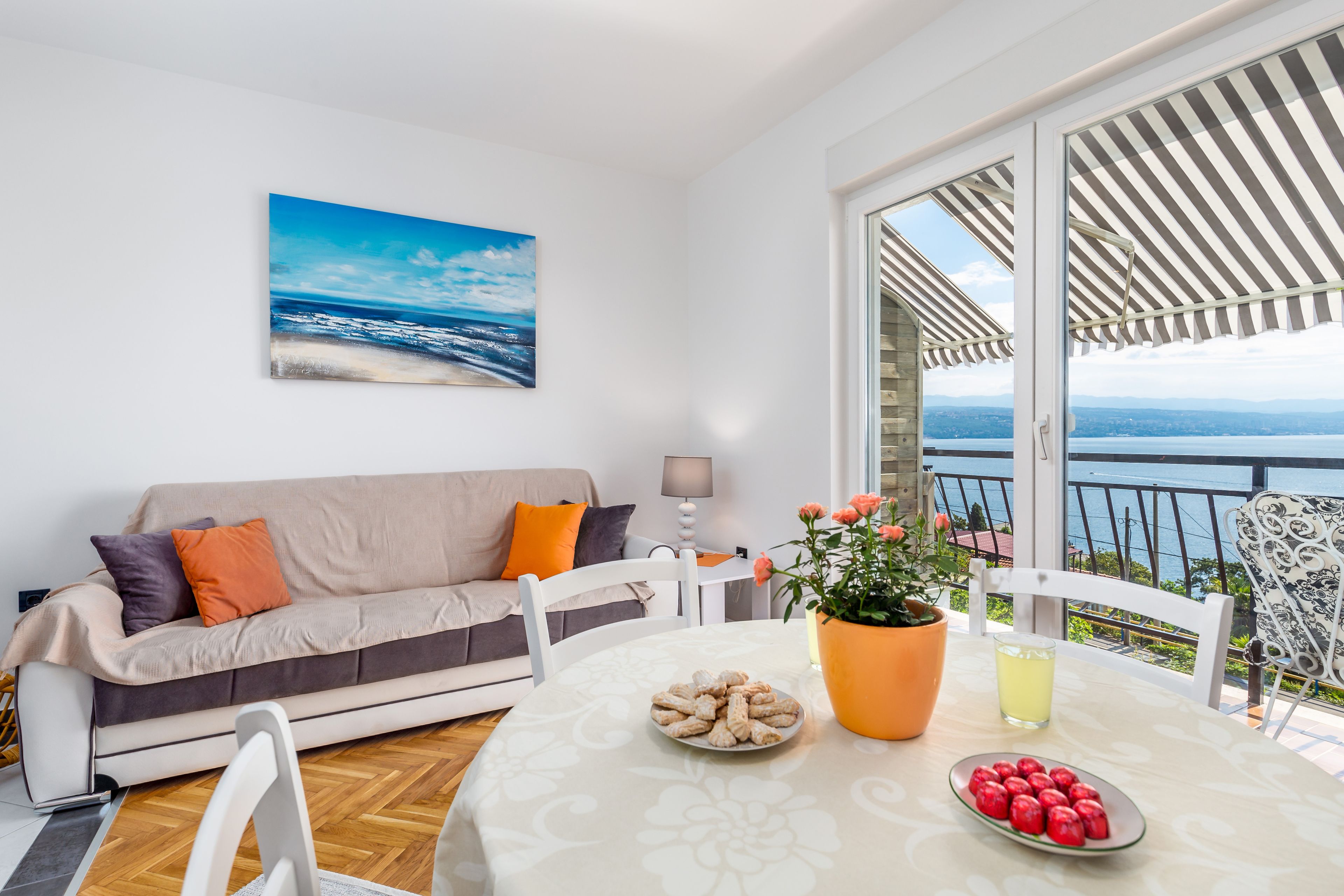 Exclusive-lejlighed - havudsigt (Vista Bay Opatija 3) | Stue | Fladskærms-tv