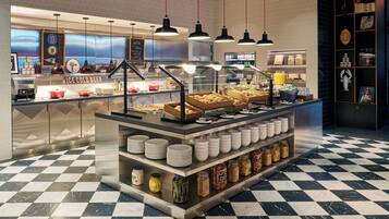 Breakfast, lunch, dinner served; international cuisine