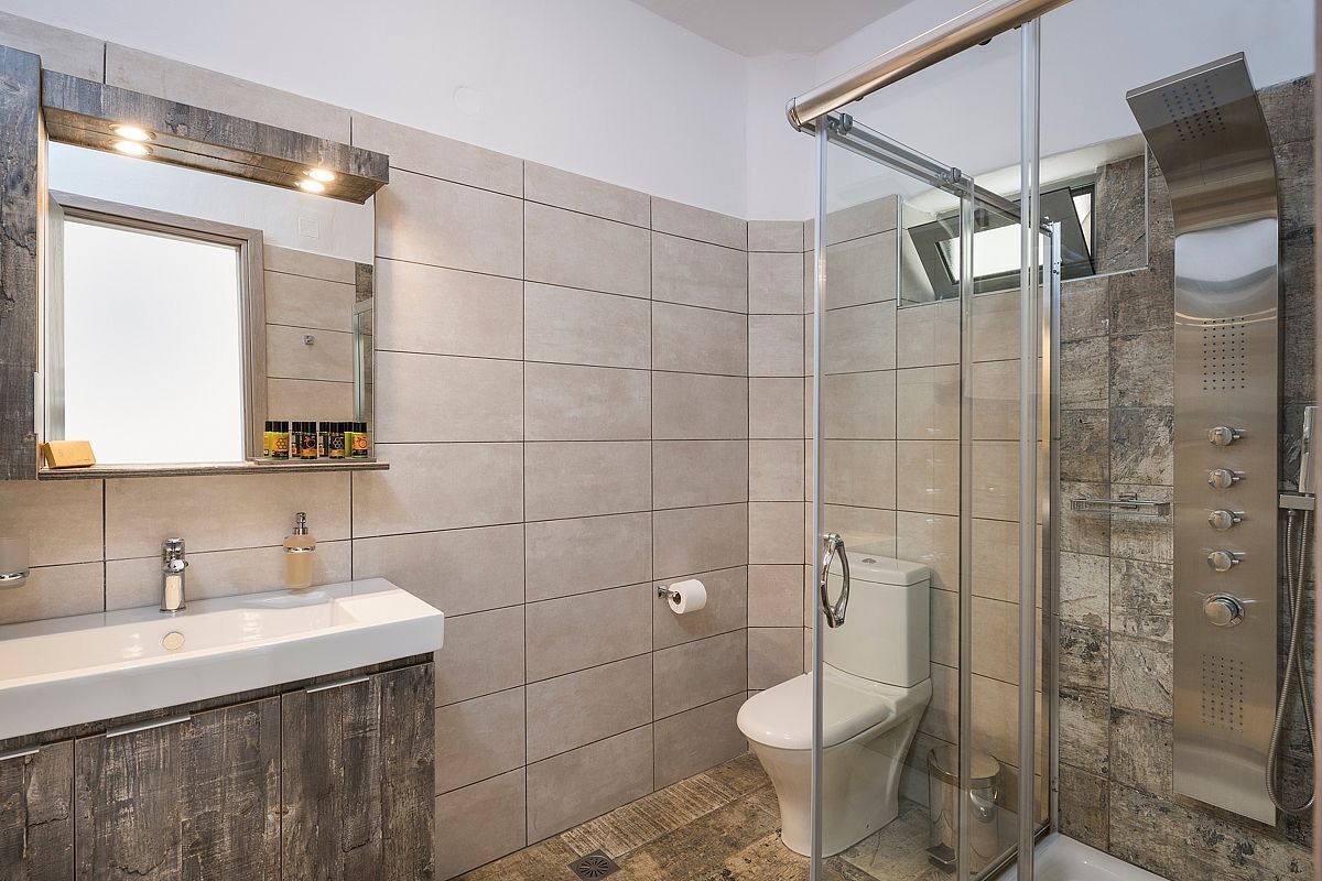 classic double room, sea view | bathroom | shower, rainfall showerhead, designer toiletries, hair dryer