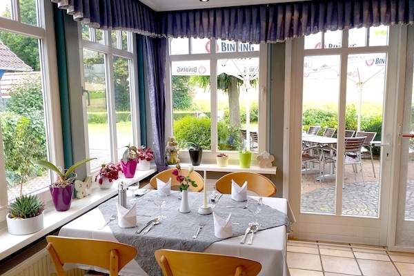 Breakfast, lunch, dinner served; German cuisine, garden views