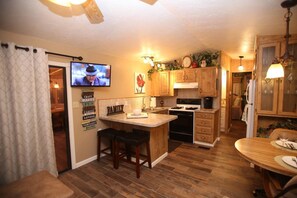 Cottage, Multiple Beds (The Cottage @ Rincon ) | Private kitchen | Fridge, microwave, oven, stovetop - The Cottage at Rincon (Tucson)