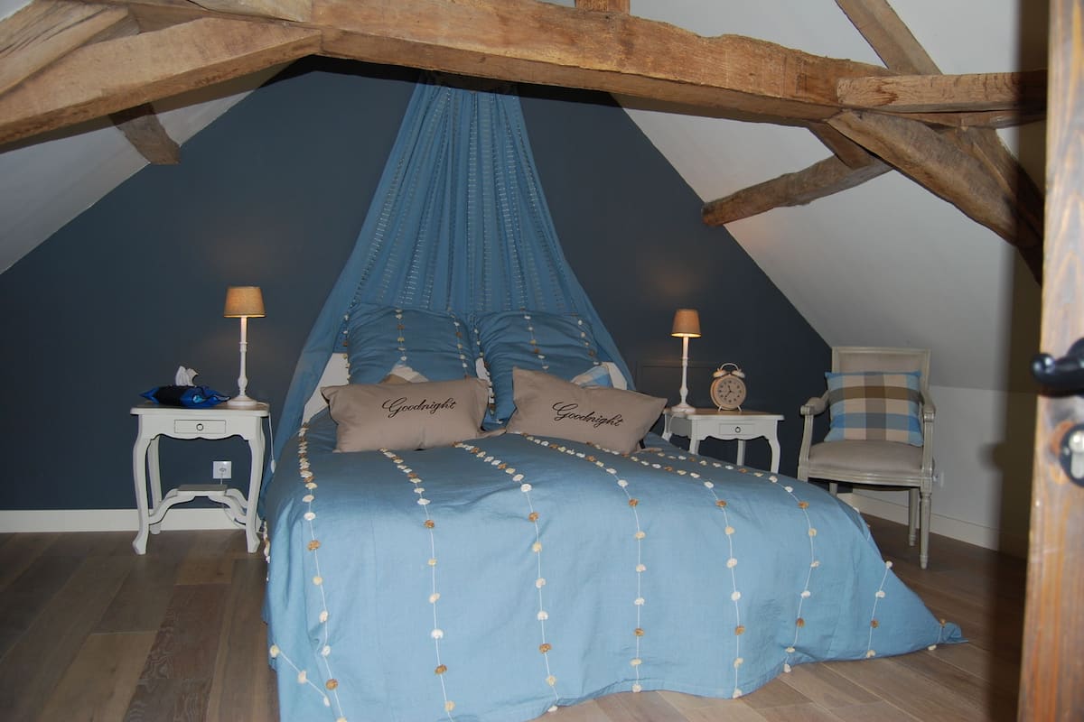 Room the Blue Sheep | Individually decorated, individually furnished, desk, iron/ironing board
