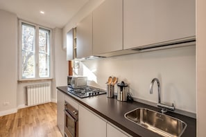 Leilighet, 2 soverom | Eget tekjøkken | Kjøleskap, mikrobølgeovn, ovn og kokeplater