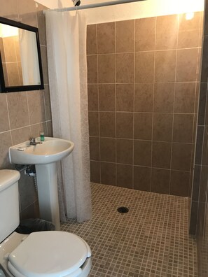 Shower, free toiletries, towels - Hotel Karoline (Acapulco)