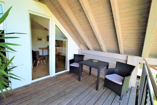 Quarto casal luxo | Terraço/pátio