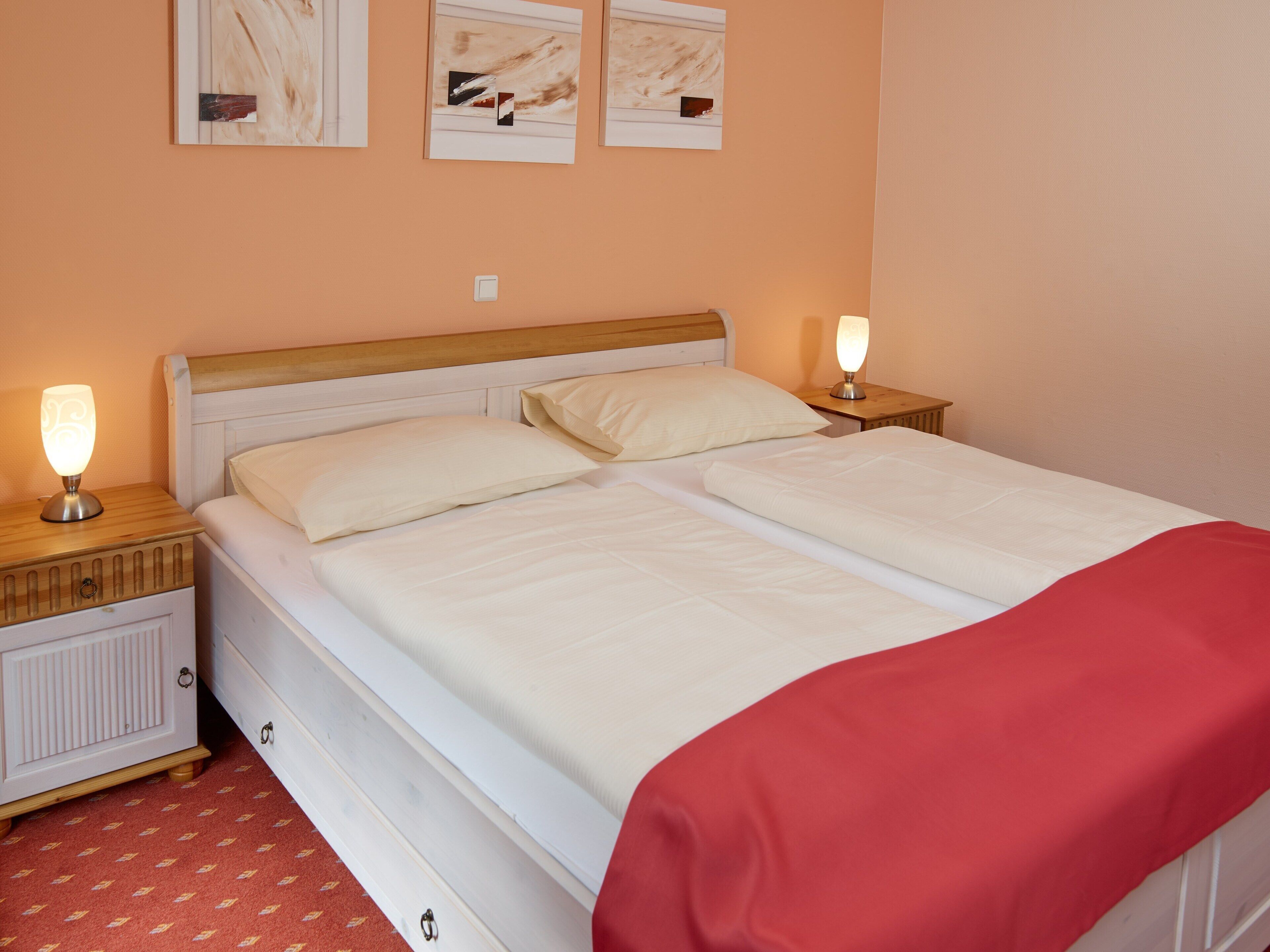 Premium bedding, desk, blackout drapes, iron/ironing board