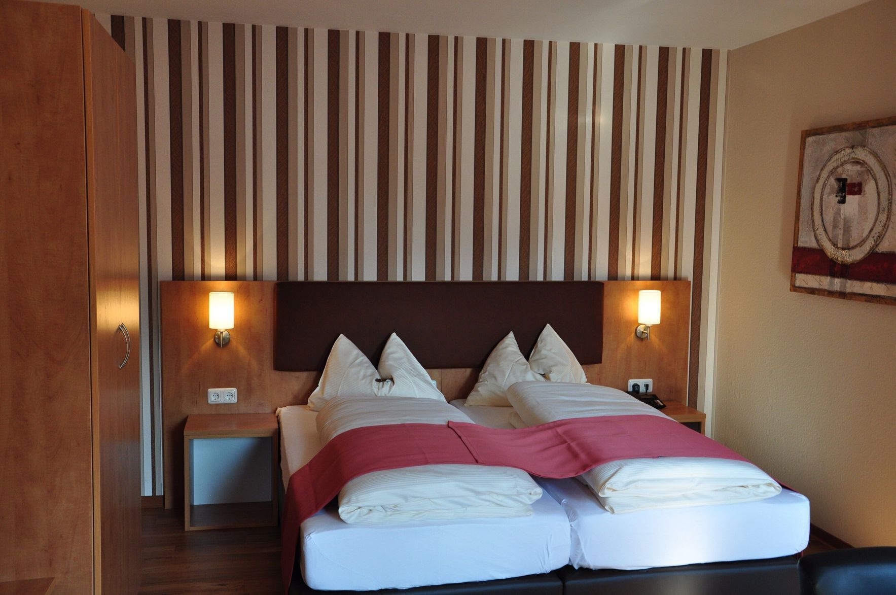 Premium bedding, desk, blackout drapes, iron/ironing board