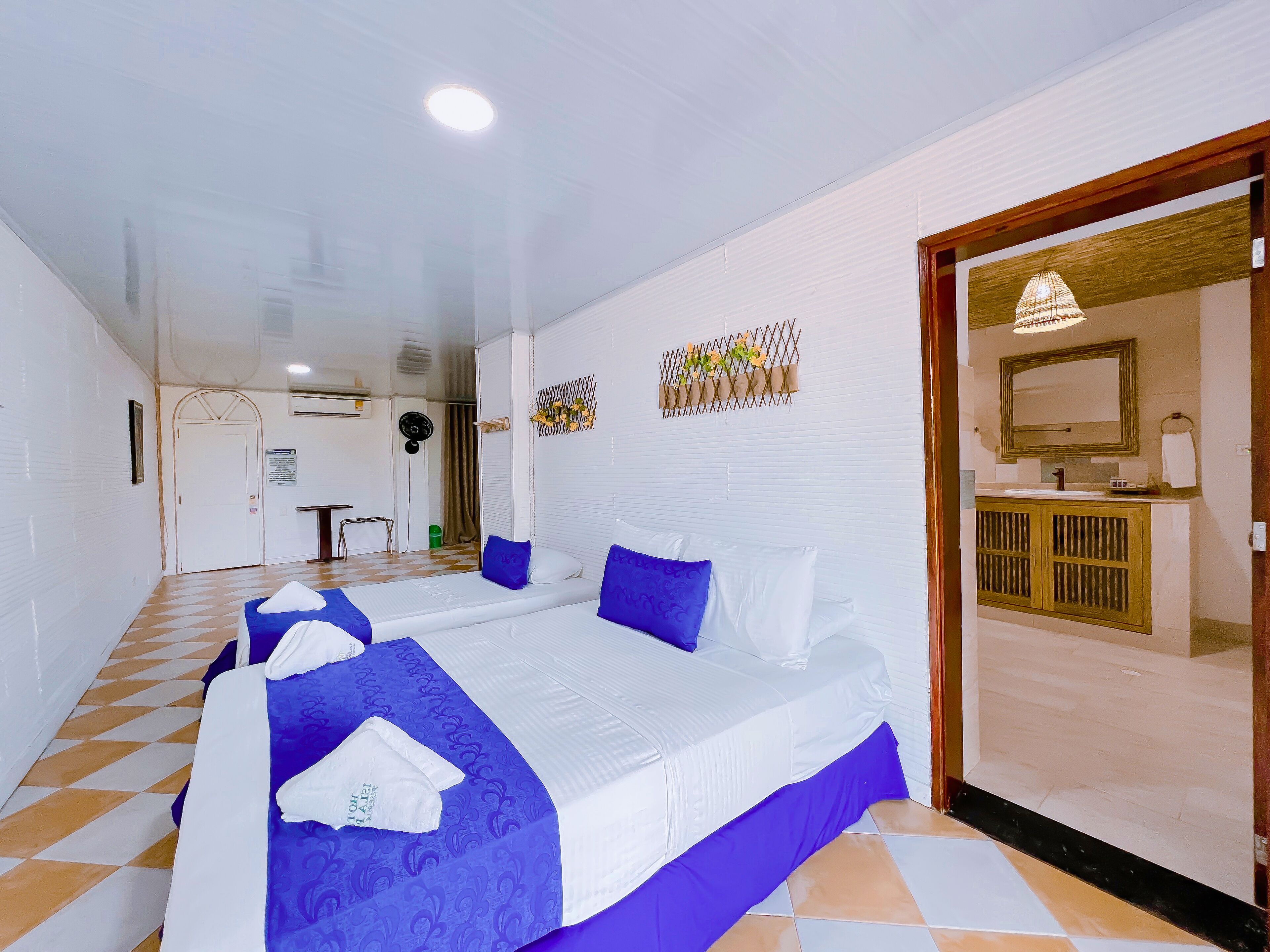 standard quadruple room, 1 bedroom, garden view | iron/ironing board, free wifi, bed sheets