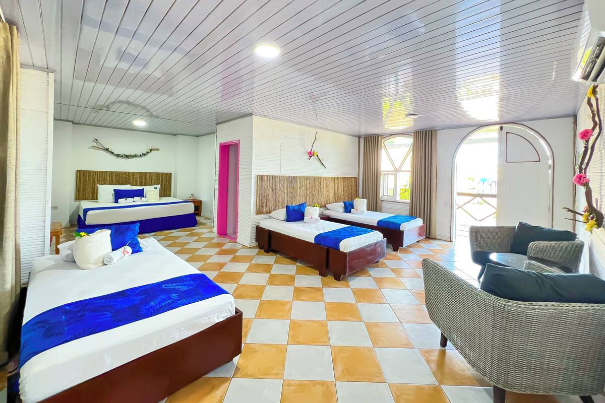 Family Room, Multiple Beds, Non Smoking | Iron/ironing board (on request), WiFi (free), bed sheets