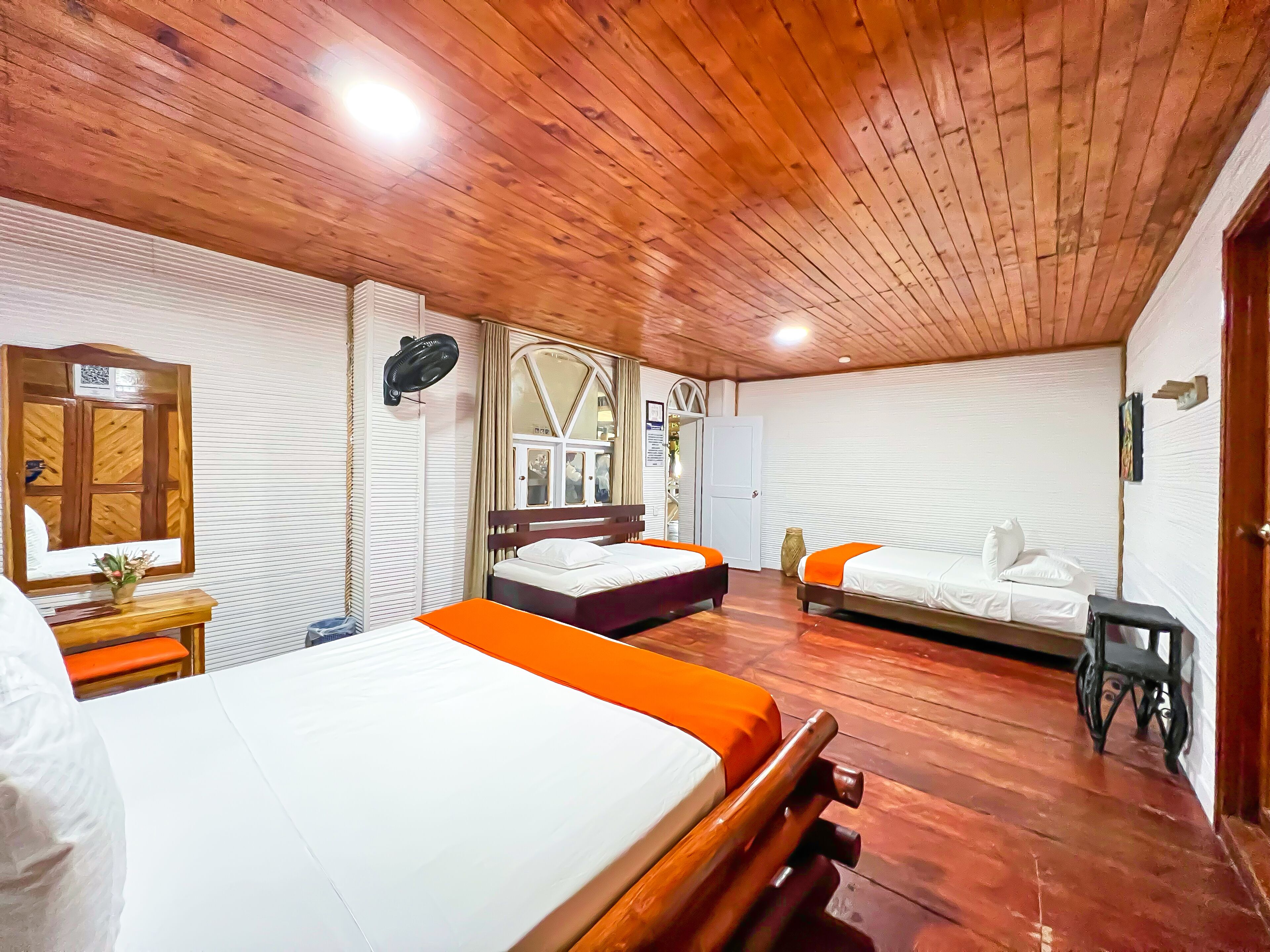 standard quadruple room, 1 bedroom, garden view | iron/ironing board, free wifi, bed sheets