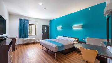 Desk, free WiFi, bed sheets