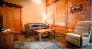 Cabin, Multiple Beds, Non Smoking, River View | Living area | Flat-screen TV, Netflix - Gallery Lodge (Kasilof)
