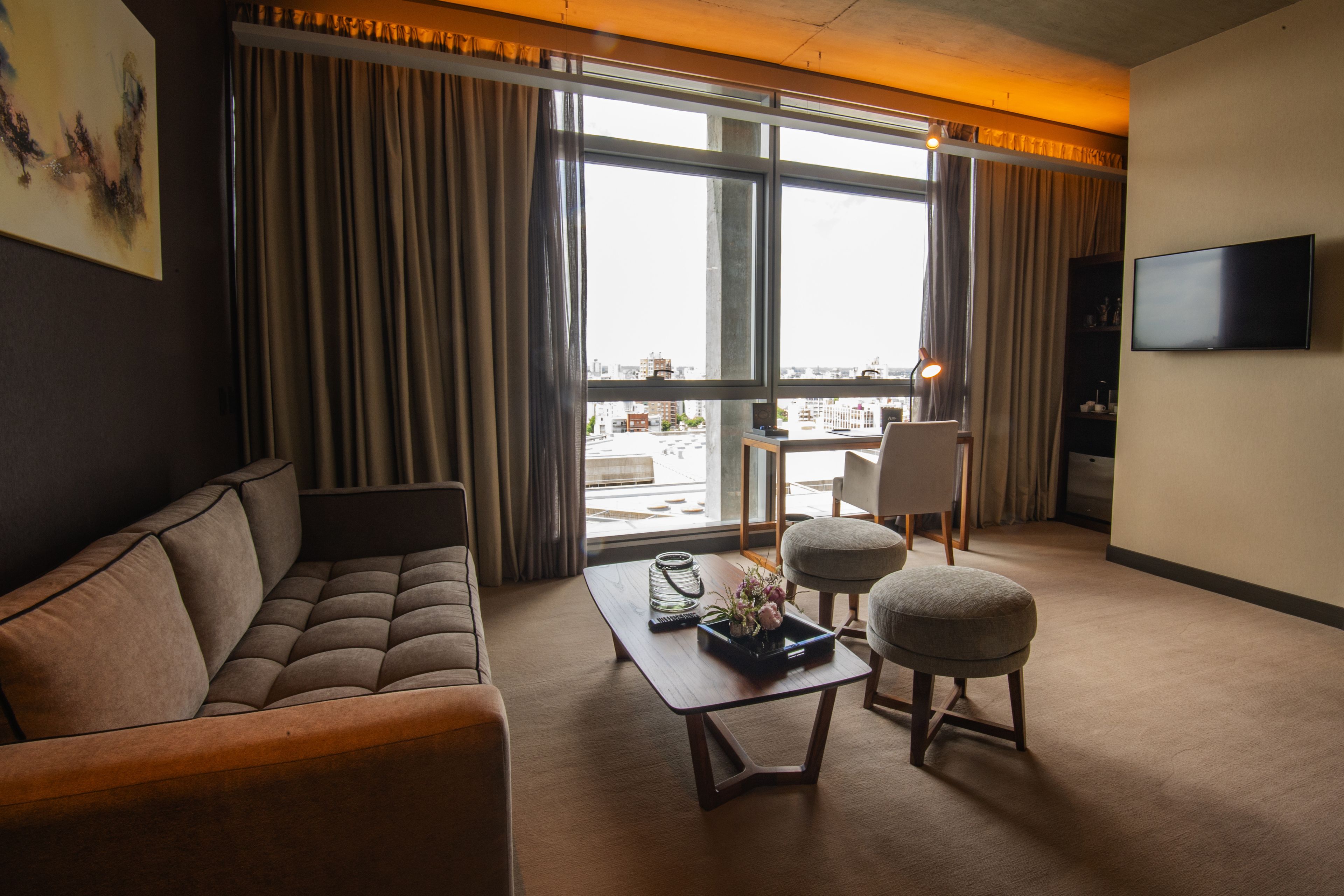 junior suite, 1 king bed | living area | 32-inch smart tv with cable channels, tv, pay films