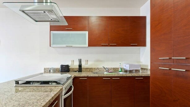 Deluxe Apartment, Accessible, City View | Private kitchen | Coffee/tea maker, full-size fridge, microwave, oven - Beautiful 2BDR Apartment close to Reforma (Mexico City)