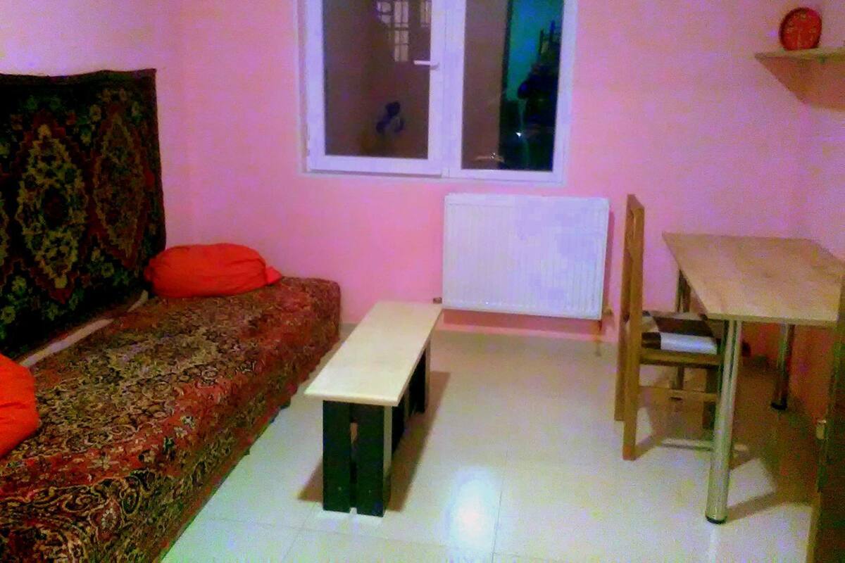 Economy Quadruple Room, Multiple Beds, Accessible, Courtyard View | Living room