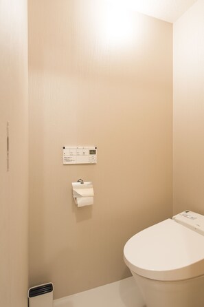 Shower, free toiletries, hair dryer, bidet