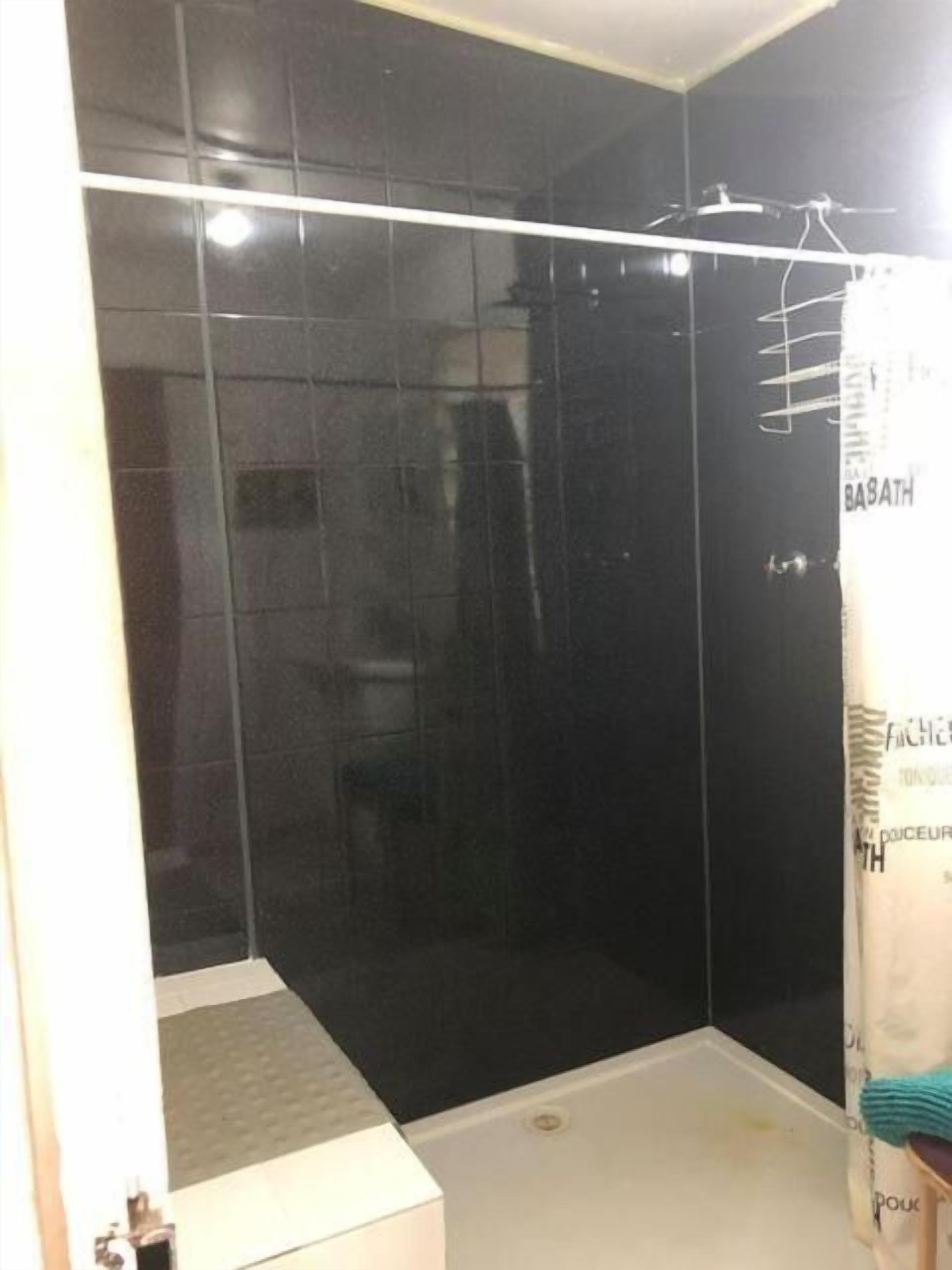Shower, bathrobes, towels