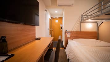 Desk, laptop workspace, blackout curtains, soundproofing