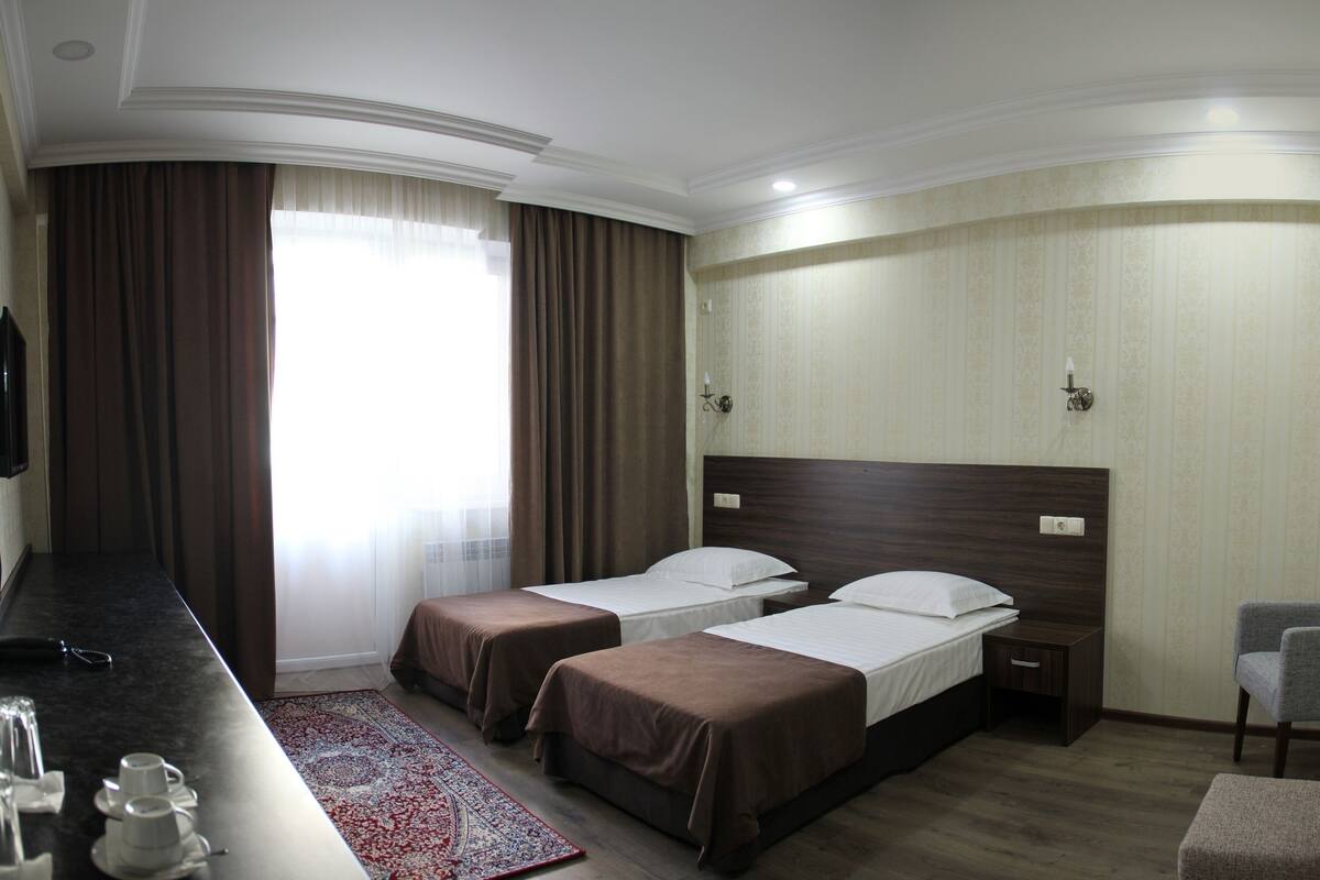 Comfort Twin Room | Down duvets, desk, blackout curtains, soundproofing