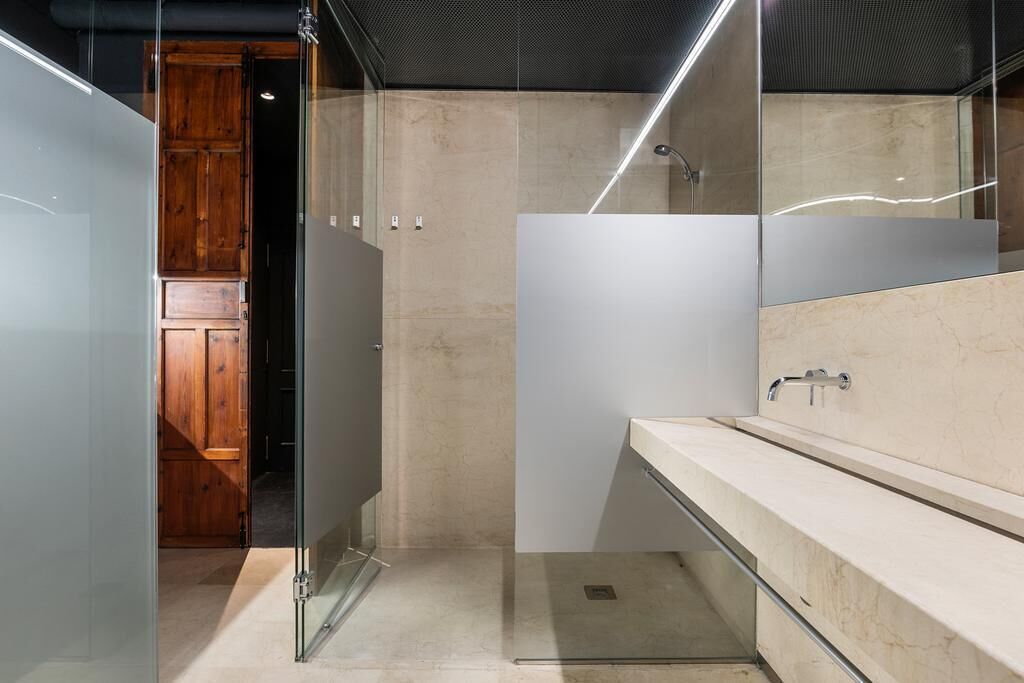 deluxe studio suite, 1 queen bed with sofa bed, city view | bathroom shower